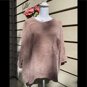 White Birch oversized 3/4 sleeve pullover sweater